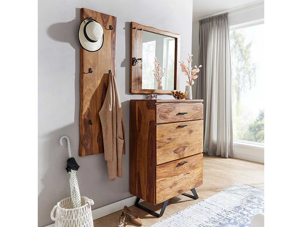 Baumkanten Spiegel im rustikalen Stil die Wandmontage