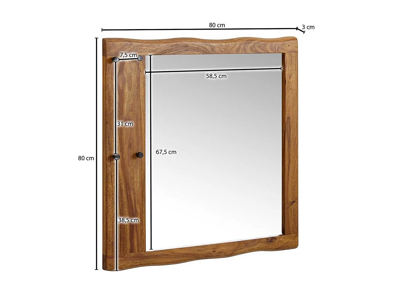 Baumkanten Spiegel im rustikalen Stil die Wandmontage