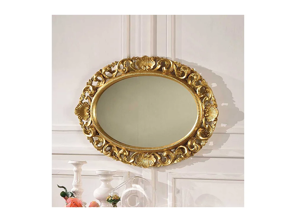 Design Spiegel in Goldfarben ovale Form