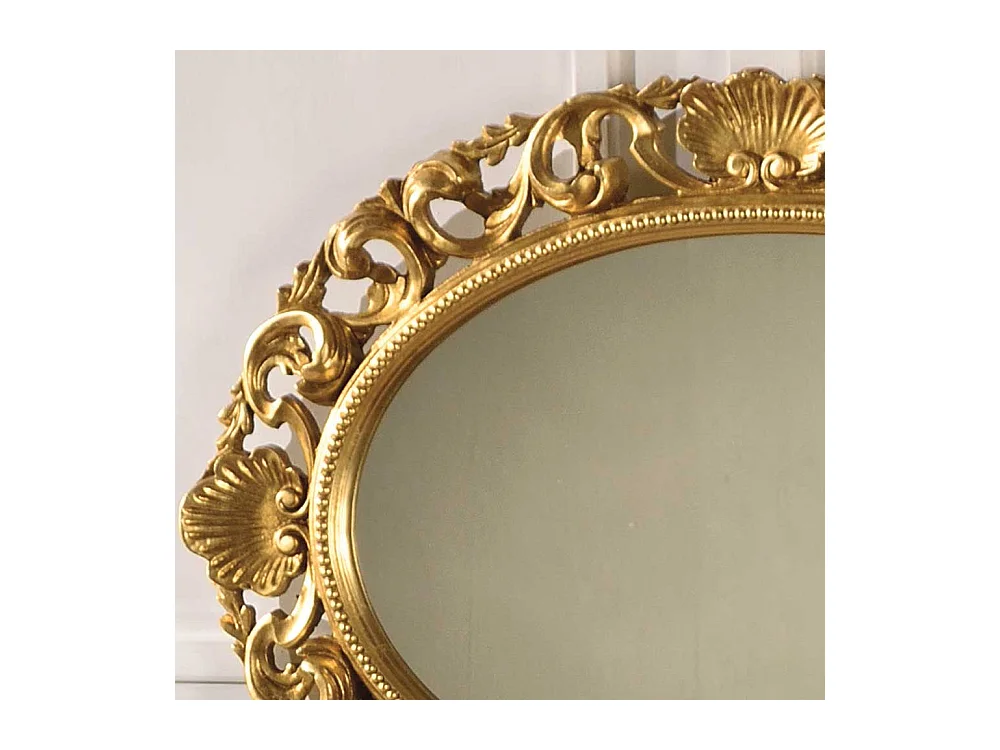 Design Spiegel in Goldfarben ovale Form