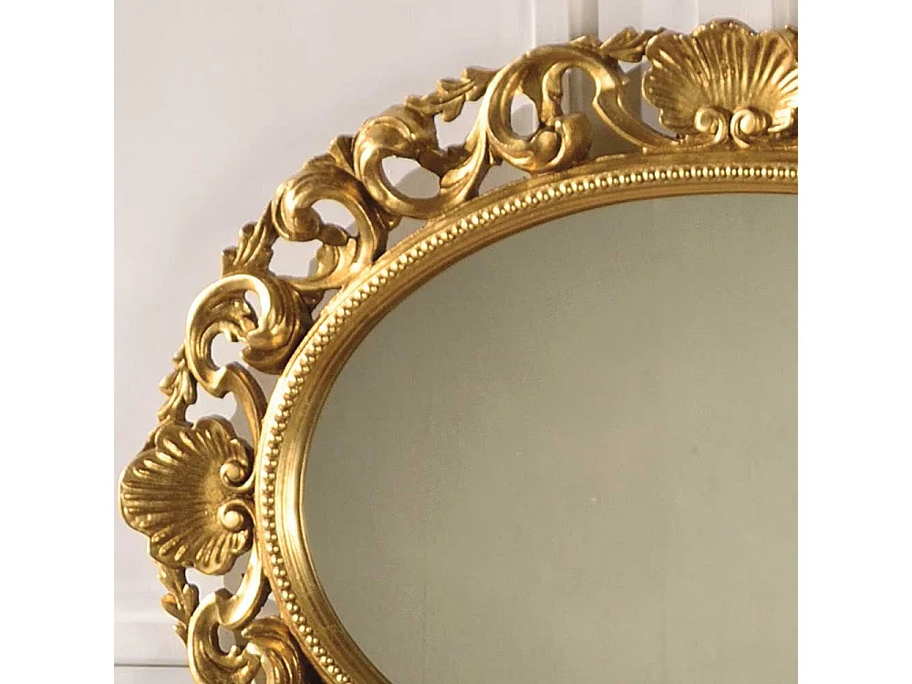 Design Spiegel in Goldfarben ovale Form