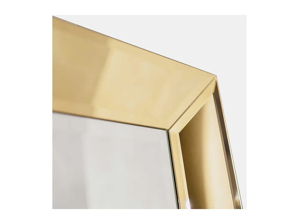 Glasspiegel Goldfarben mit Facettenschliff die Wandmontage