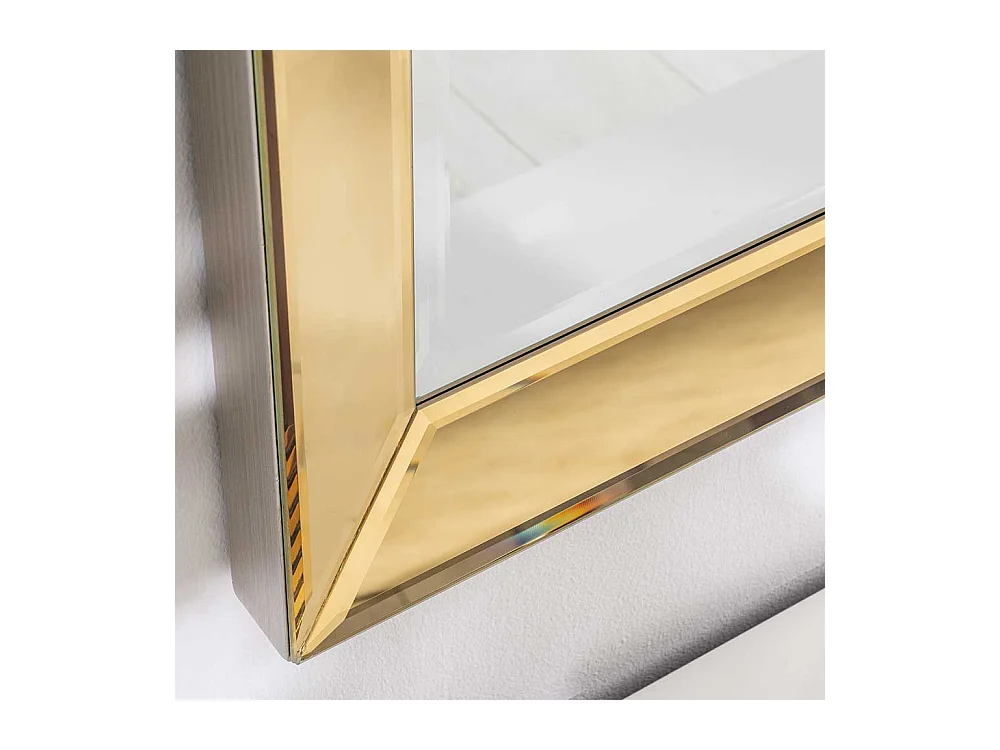 Glasspiegel Goldfarben mit Facettenschliff die Wandmontage