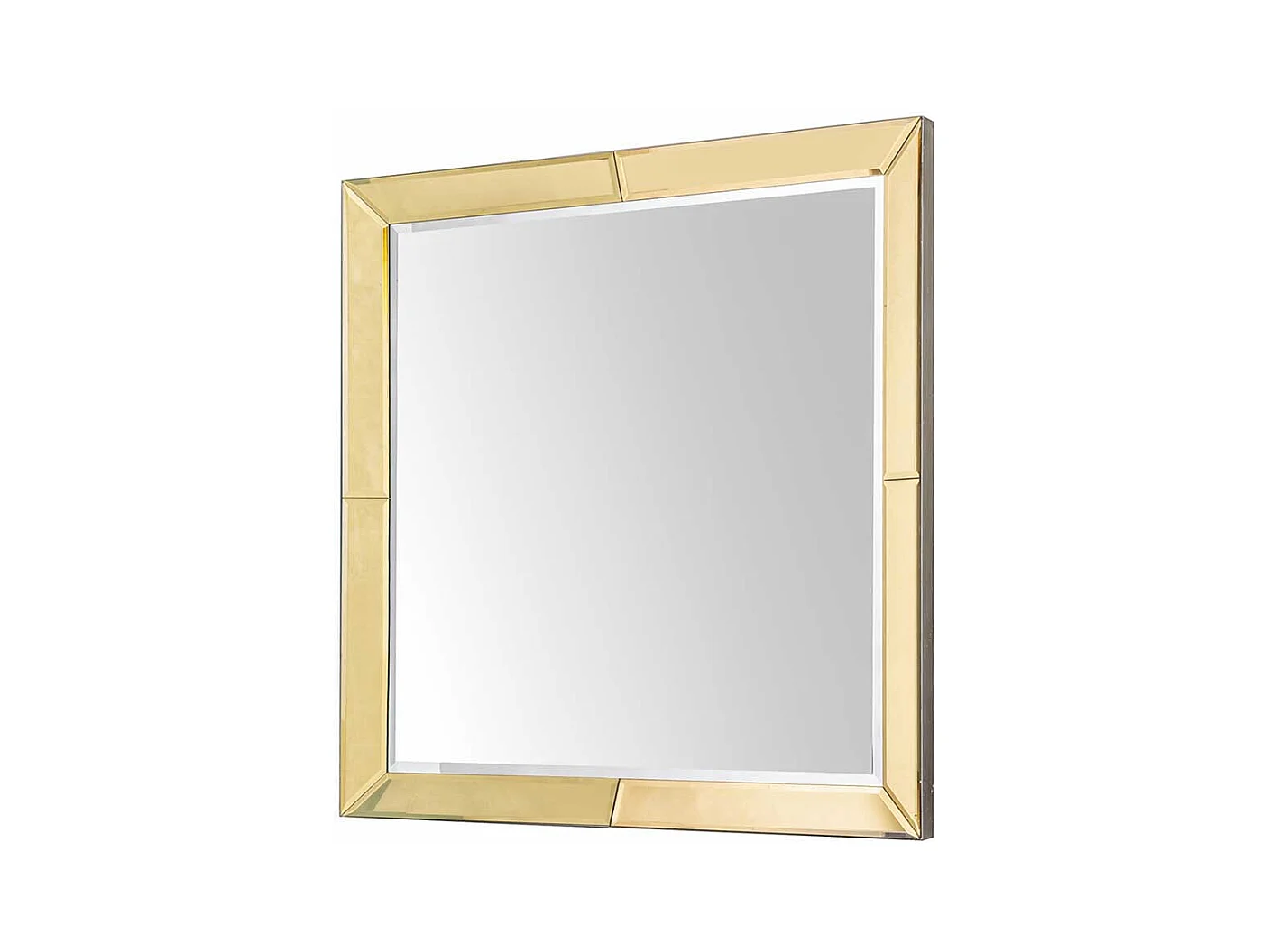 Glasspiegel Goldfarben mit Facettenschliff die Wandmontage