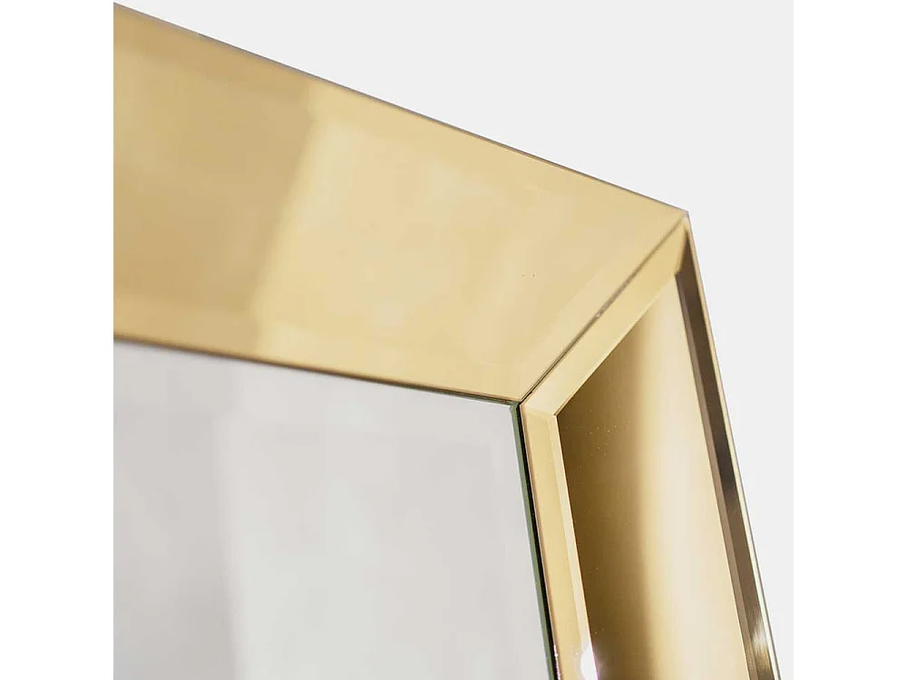 Glasspiegel Goldfarben mit Facettenschliff die Wandmontage