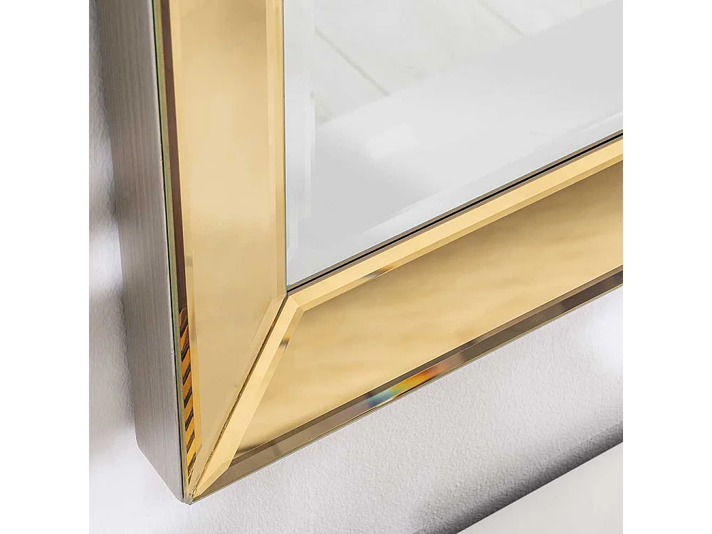 Glasspiegel Goldfarben mit Facettenschliff die Wandmontage