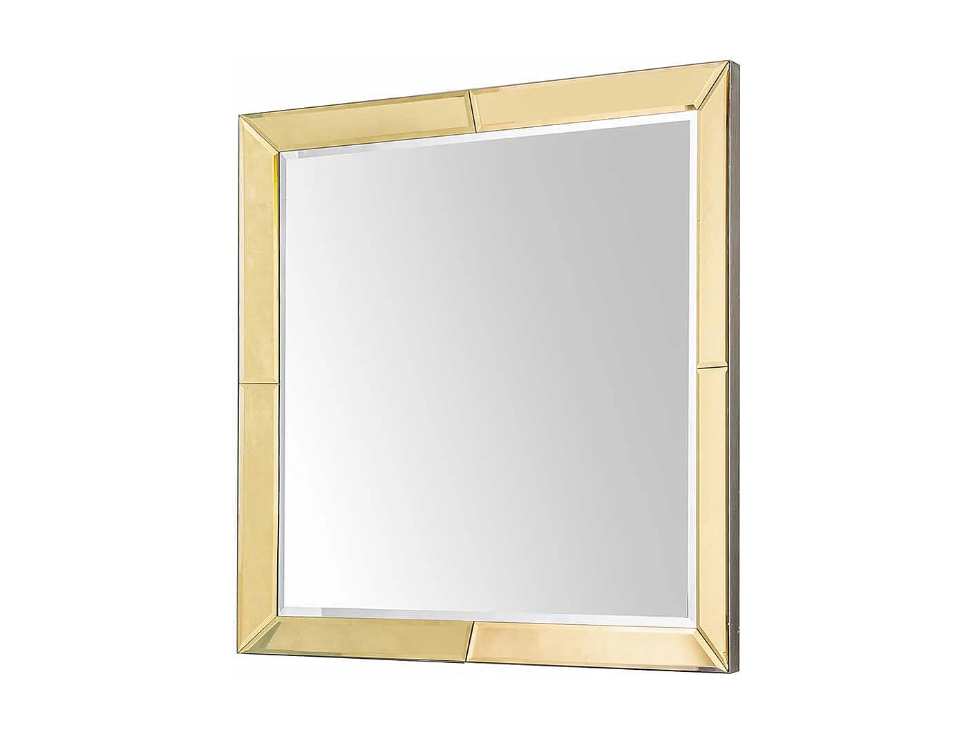 Glasspiegel Goldfarben mit Facettenschliff die Wandmontage