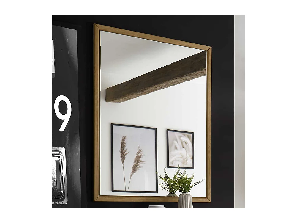 Wandspiegel in Wildeiche Bianco massiv 95 cm hoch