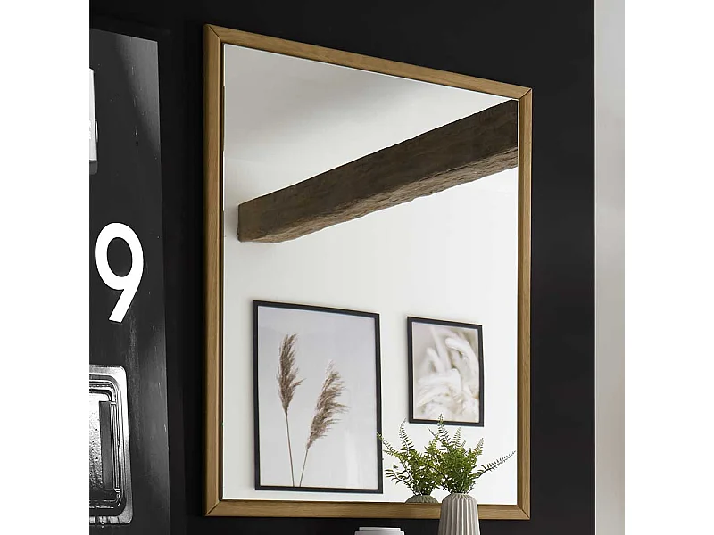 Wandspiegel in Wildeiche Bianco massiv 95 cm hoch