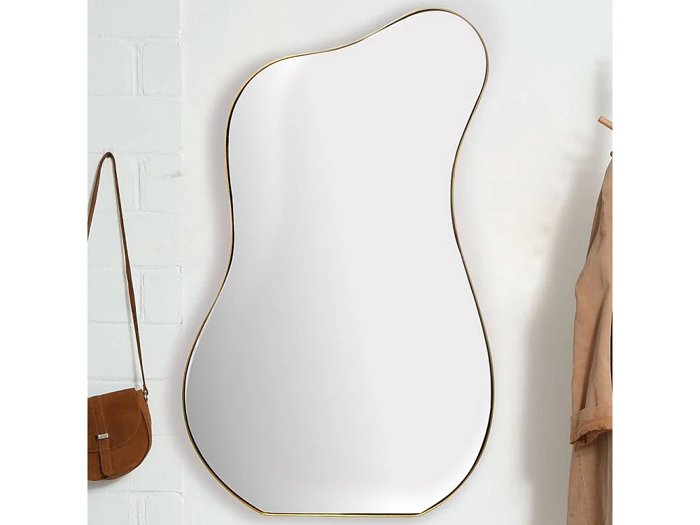 Wandspiegel Glasspiegel mit Metallrahmen in organischer Form