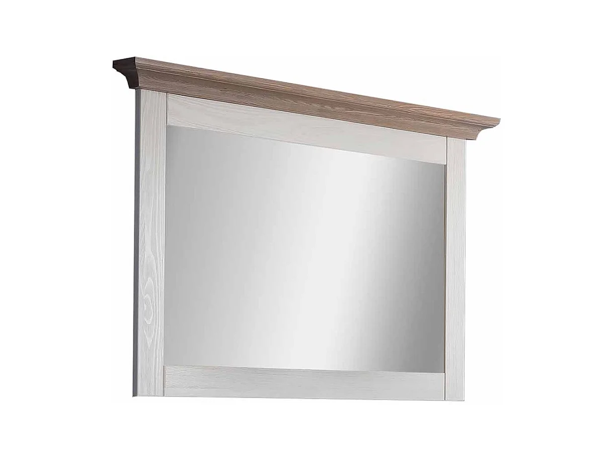 Garderobenspiegel in Weiß Taupe Pinie Massivholz