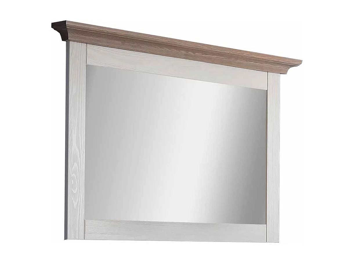 Garderobenspiegel in Weiß Taupe Pinie Massivholz