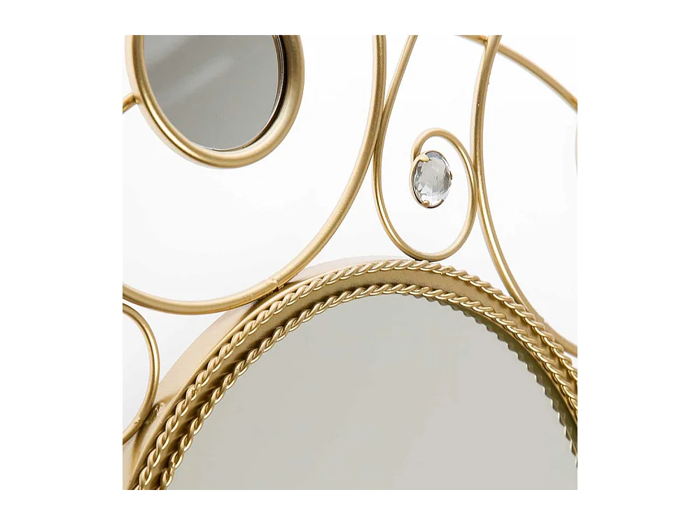 Goldfarbiger Spiegel für die Wandmontage Metallrahmen