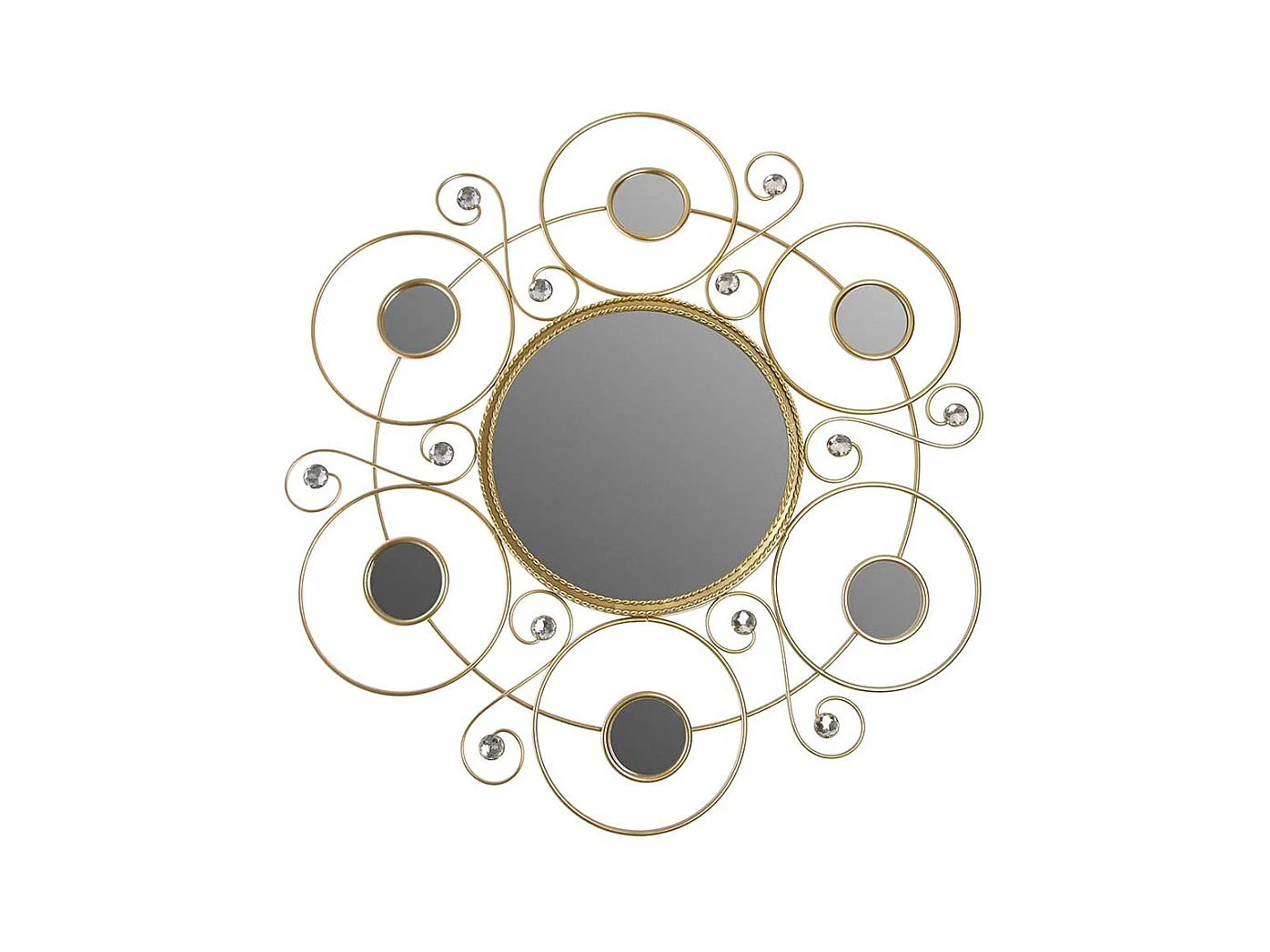 Goldfarbiger Spiegel für die Wandmontage Metallrahmen