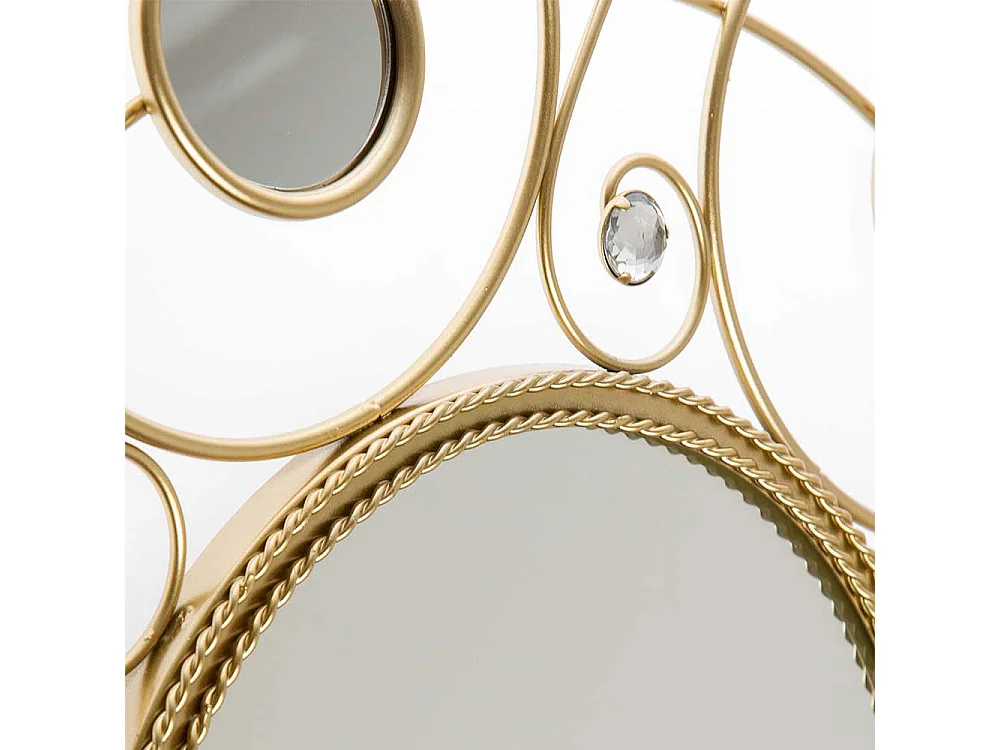 Goldfarbiger Spiegel für die Wandmontage Metallrahmen