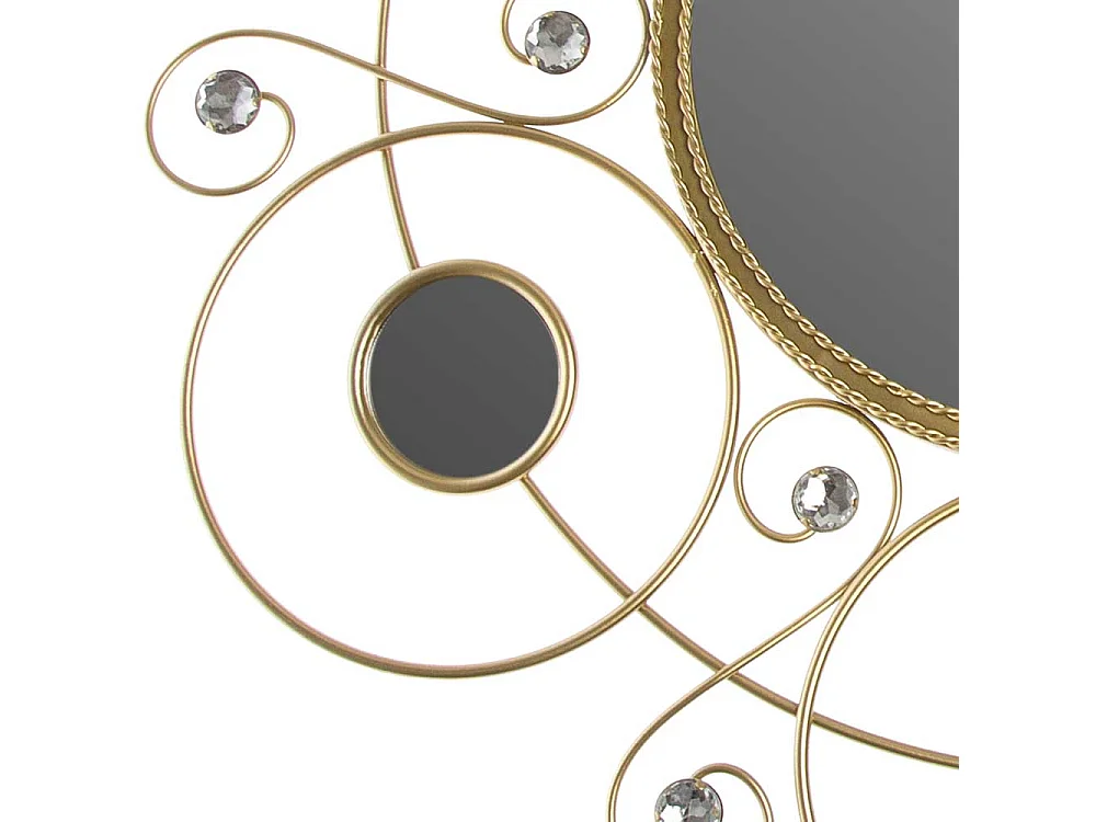 Goldfarbiger Spiegel für die Wandmontage Metallrahmen