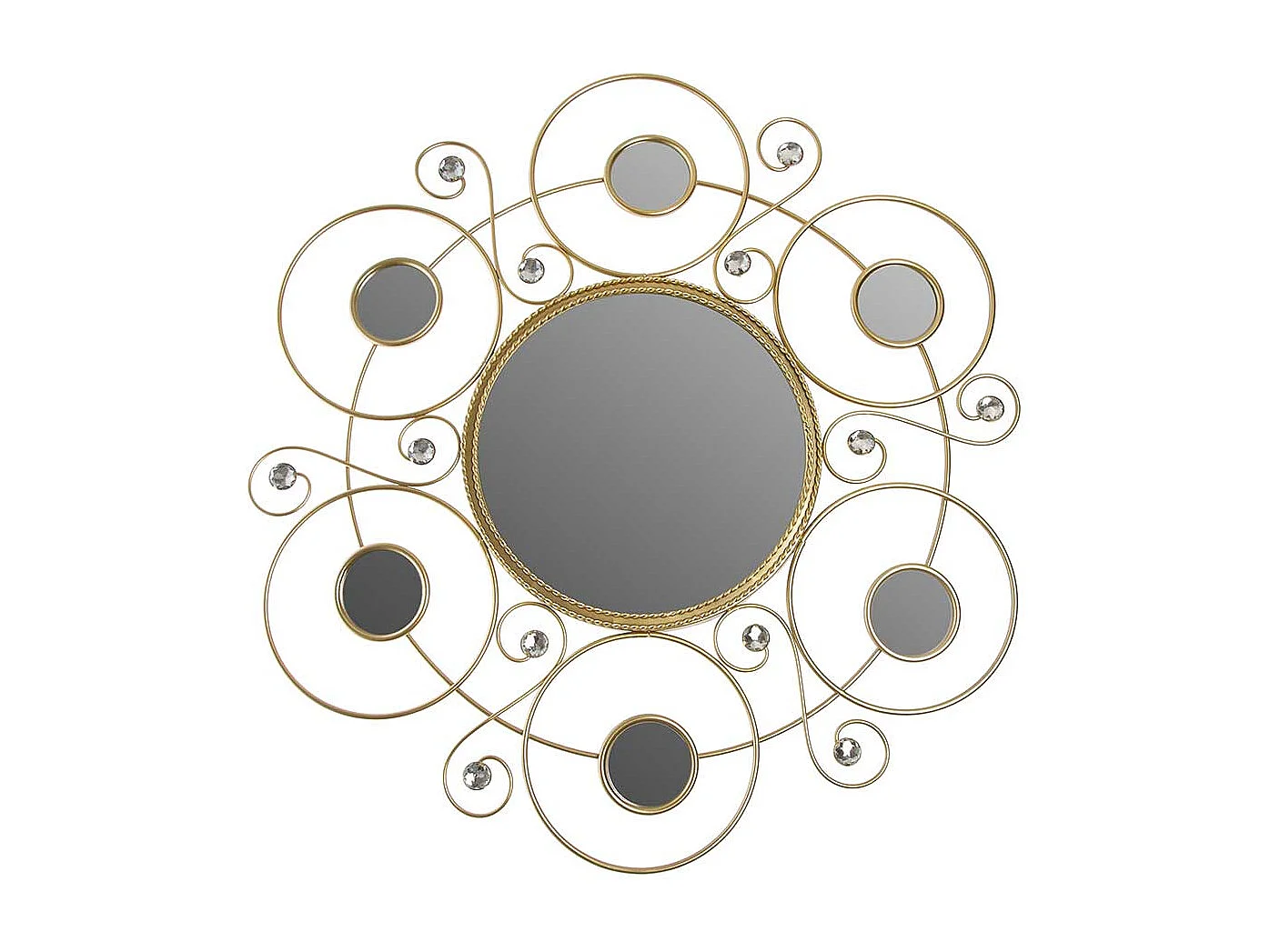 Goldfarbiger Spiegel für die Wandmontage Metallrahmen