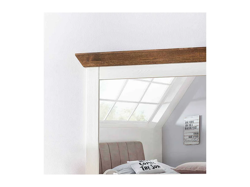 Schlafzimmerspiegel in Weiß Braun Kiefer Massivholz