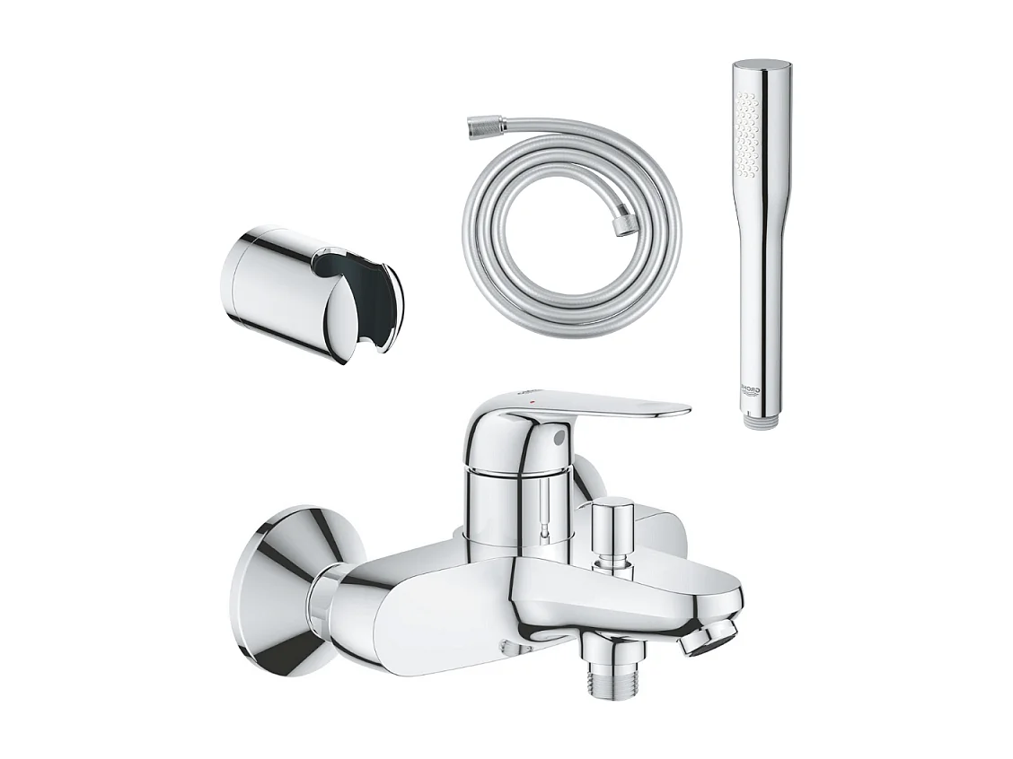Pack mitigeur mécanique GROHE Swift + Douchette 1 jet GROHE Get Stick + Flexible1750 mm et support