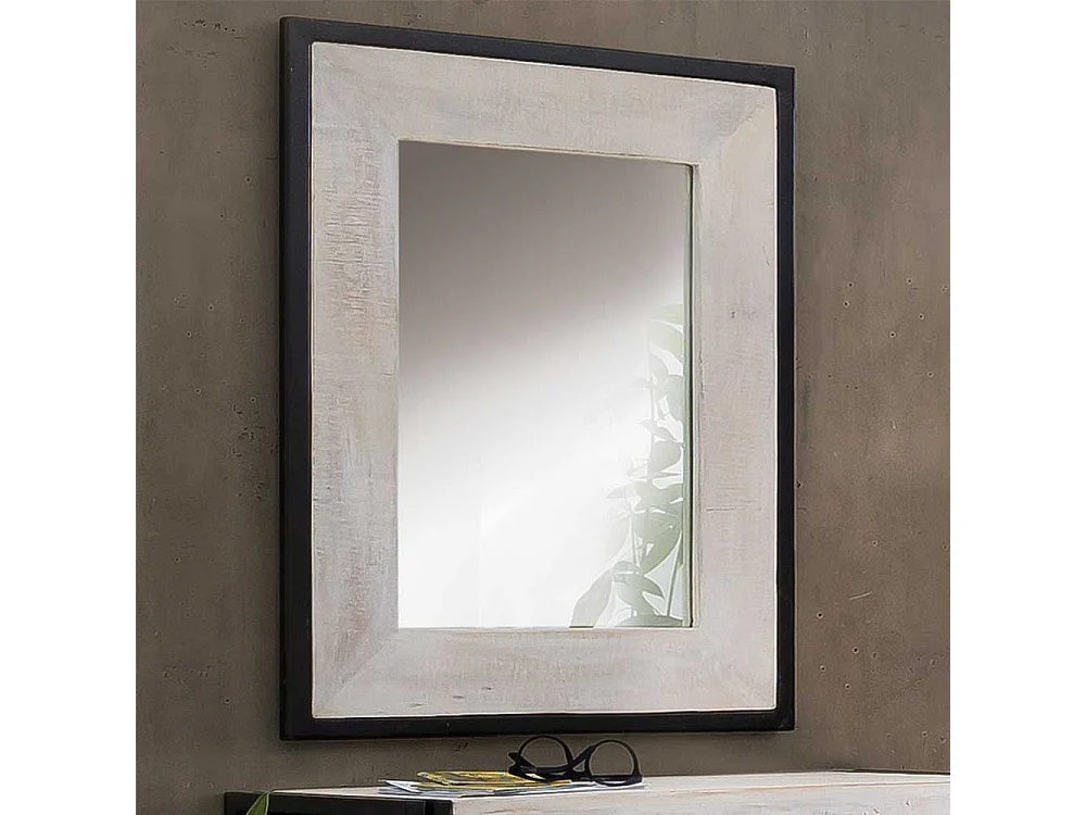 Wandspiegel in Weiß und Schwarz Industry Stil