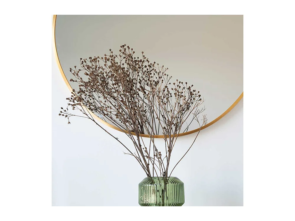 Runder Flurspiegel mit Metallrahmen Messingfarben