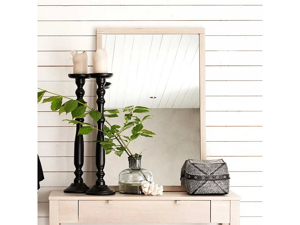 Schlafzimmerspiegel für die Wandmontage Holz White Wash