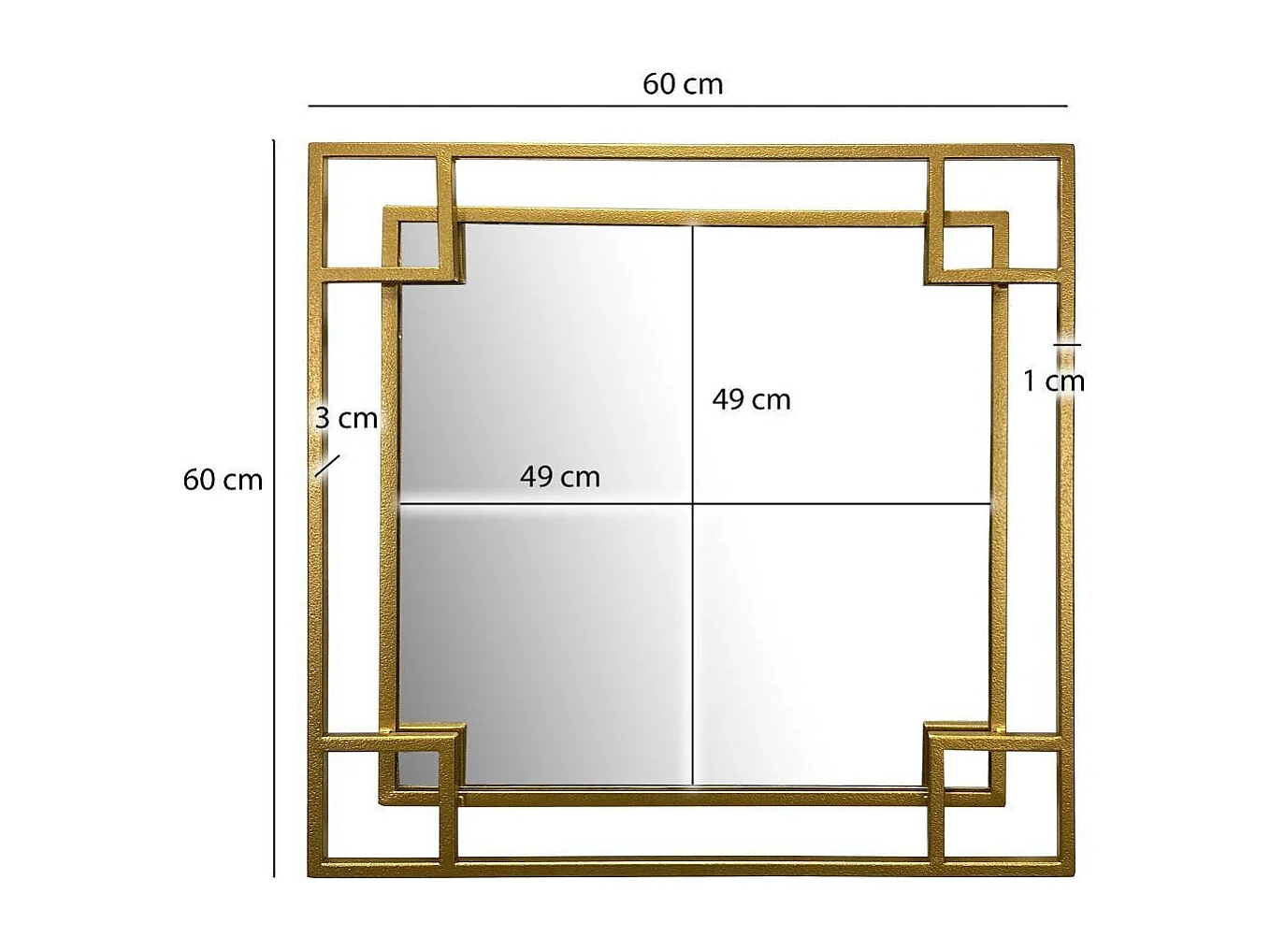 Wandspiegel Flurspiegel in Goldfarben mit Metallrahmen