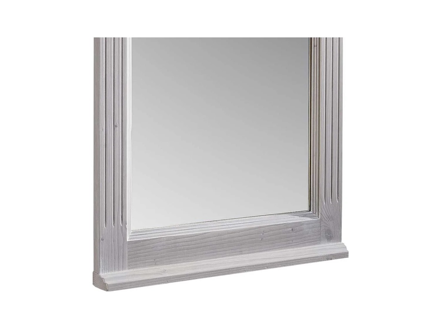 Massivholz Spiegel in Hellgrau Landhaus