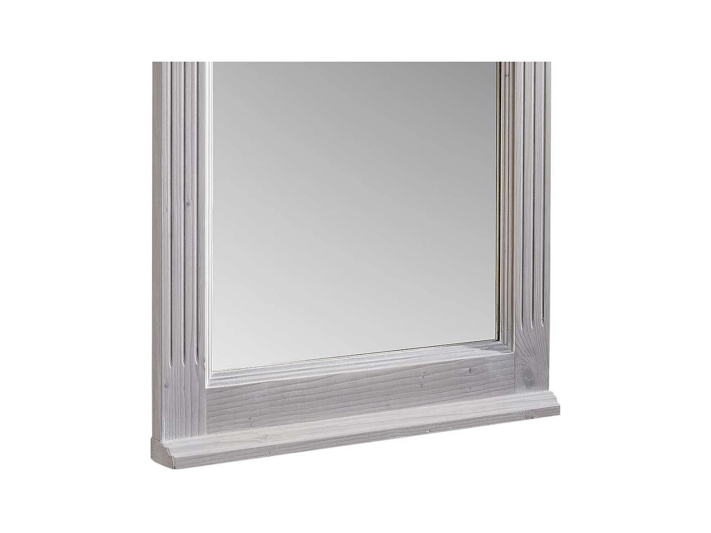 Massivholz Spiegel in Hellgrau Landhaus