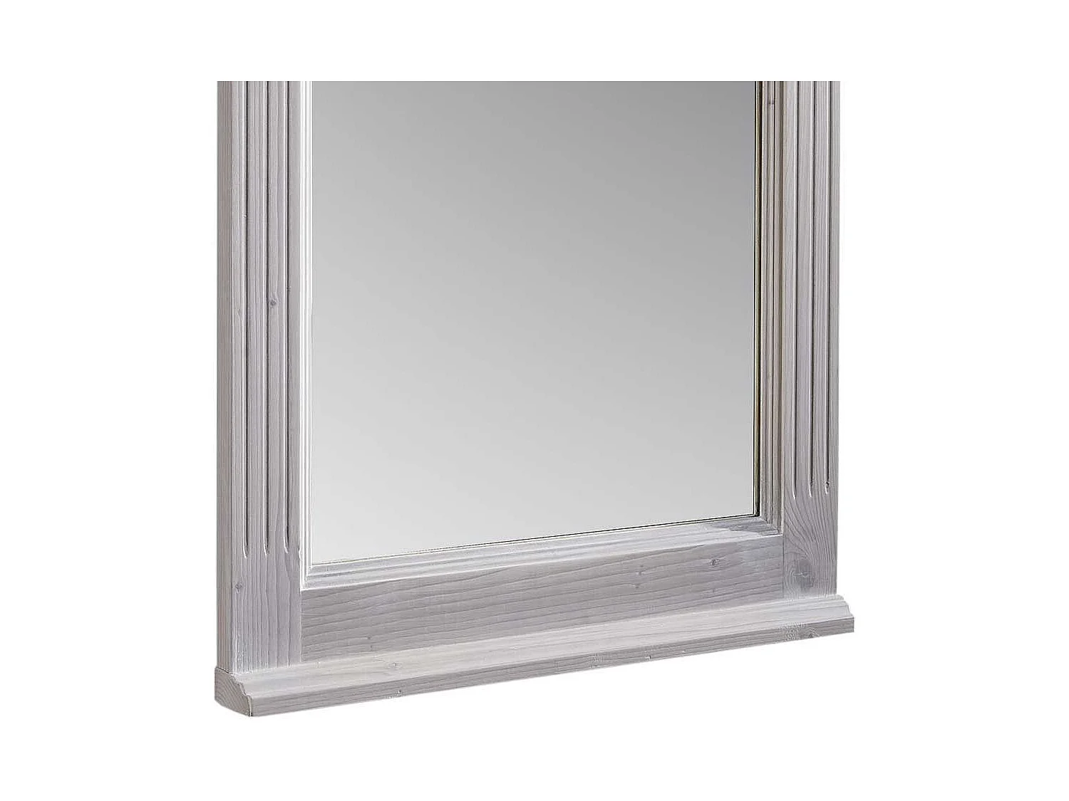 Massivholz Spiegel in Hellgrau Landhaus