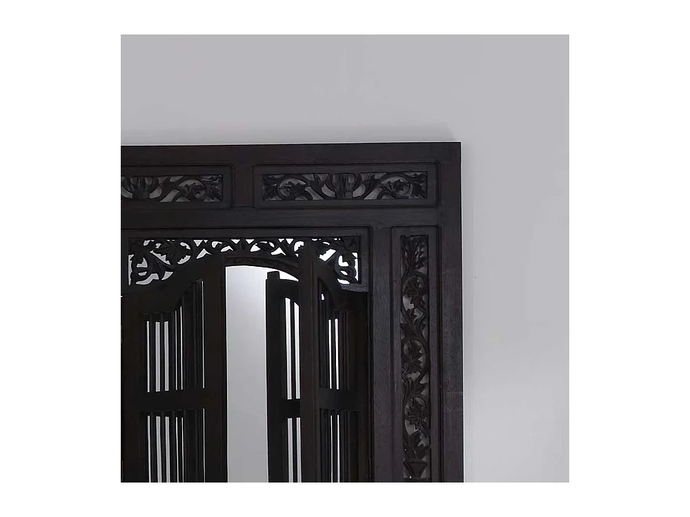 Landhausspiegel in Schwarzbraun Fensterläden