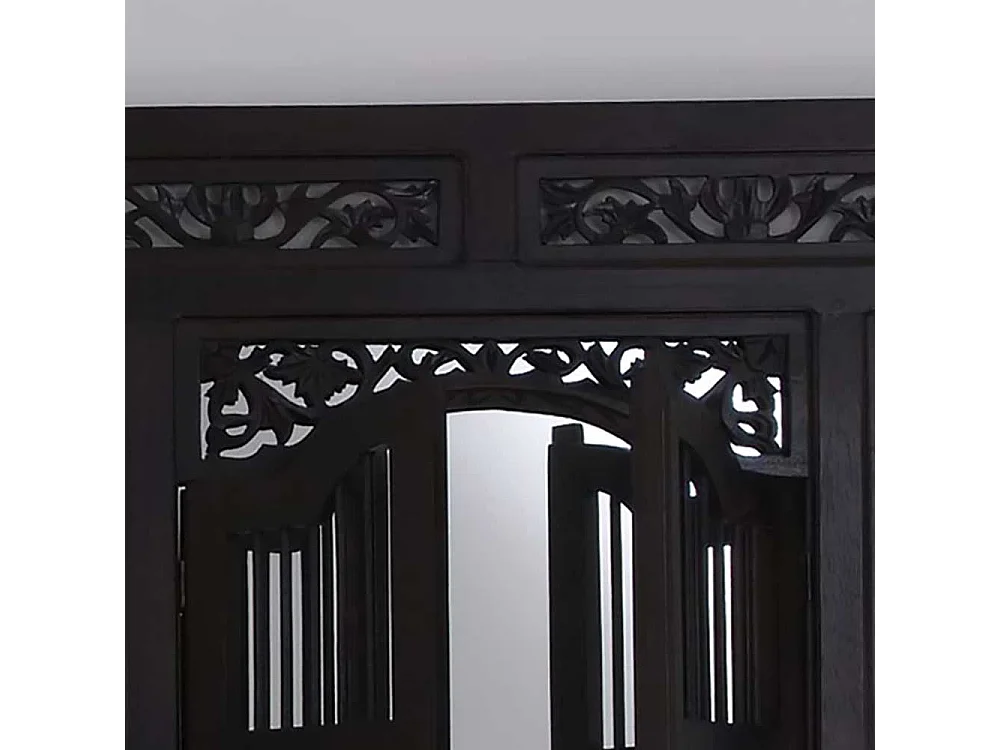 Landhausspiegel in Schwarzbraun Fensterläden