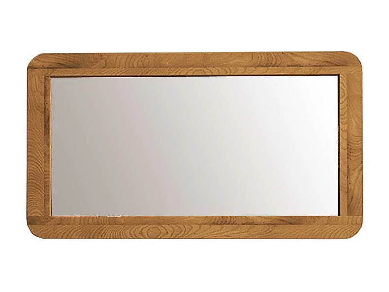 Wandspiegel aus Wildeiche Massivholz und Spiegelglas 60 cm hoch