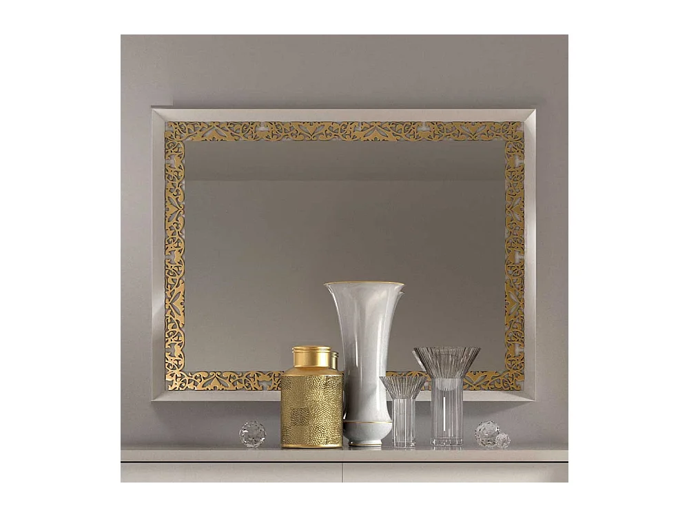 Designer Spiegel in Weiß und Goldfarben italienischen Style