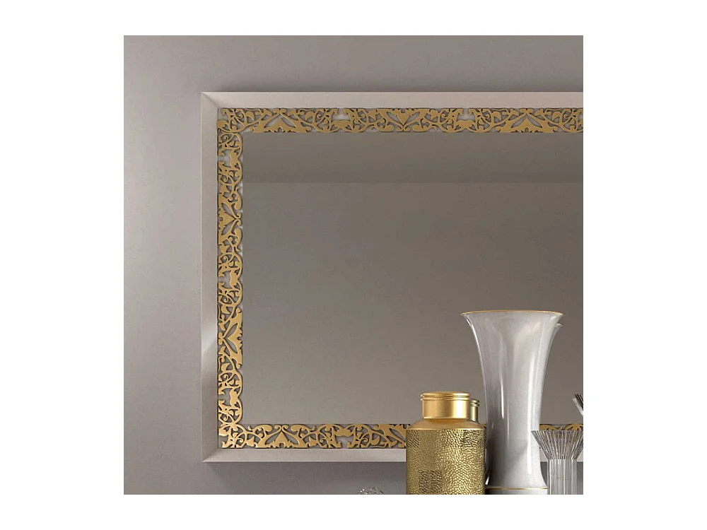 Designer Spiegel in Weiß und Goldfarben italienischen Style