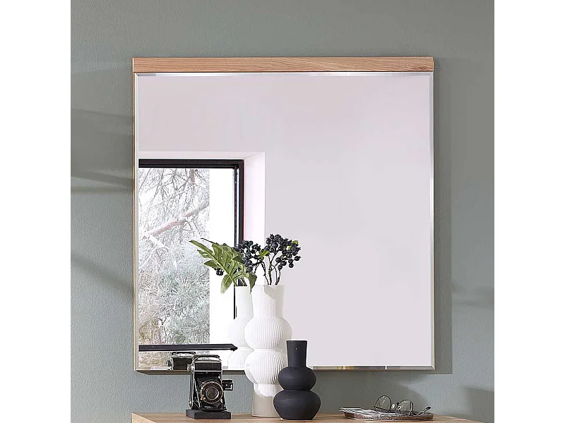 Garderoben Spiegel mit Holzrahmen Eschefarben