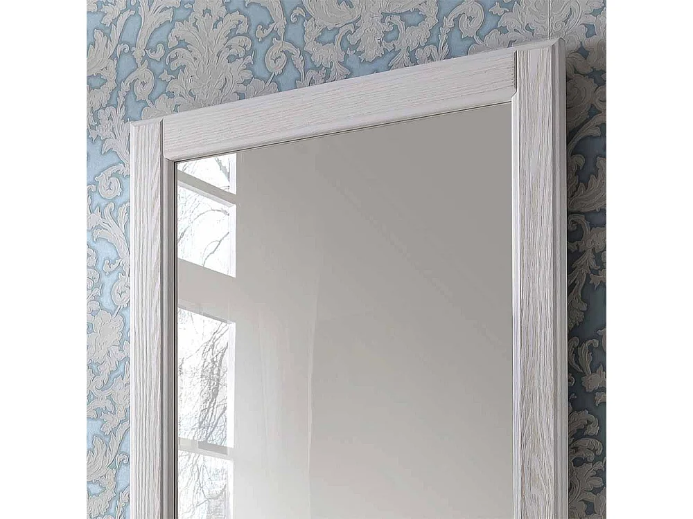 Wandspiegel in Weiß Pinie massiv Landhaus