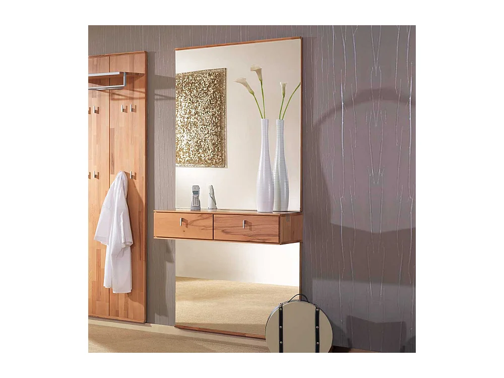 Garderobenspiegel mit Ablage Kernbuche Massivholz