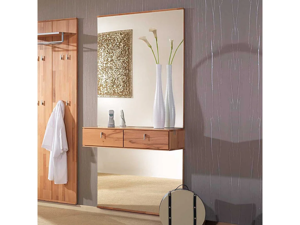 Garderobenspiegel mit Ablage Kernbuche Massivholz