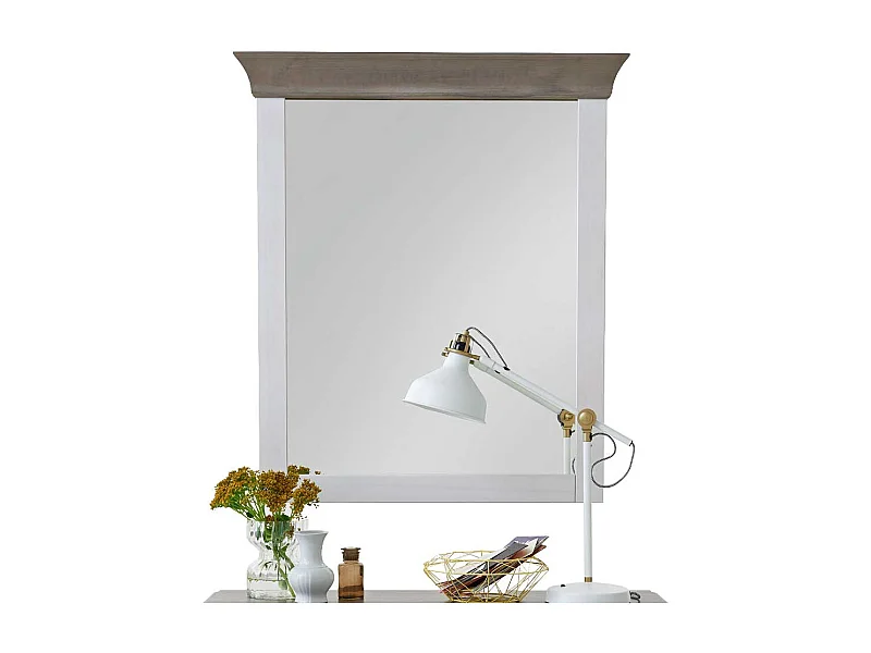 Flurspiegel in Weiß Grau Kiefer massiv