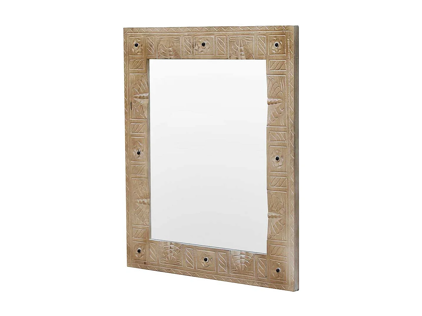 Wandspiegel im Shabby Chic Stil Grey Wash Holzrahmen