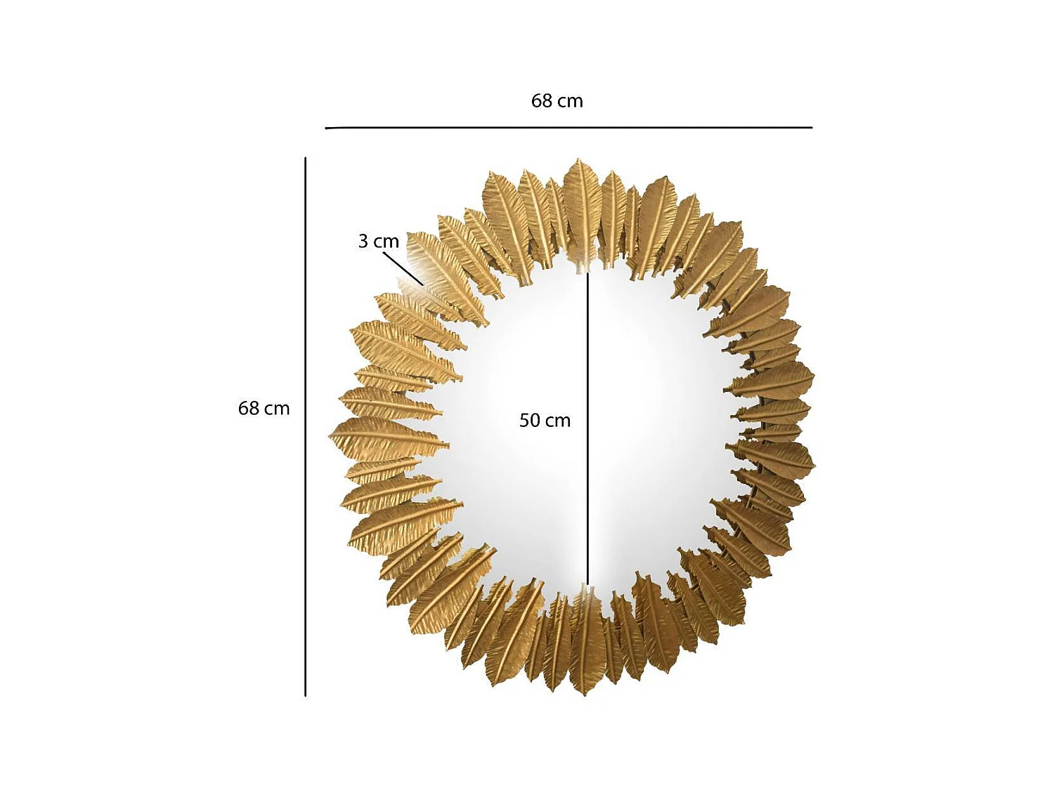 Wandspiegel Glasspiegel in Goldfarben mit Metallrahmen