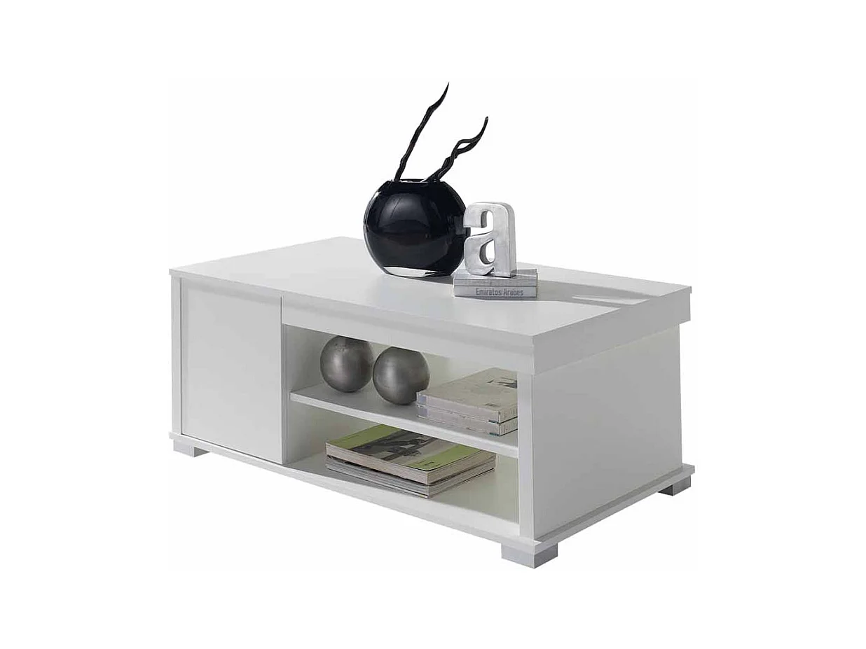 Wohnzimmer Couchtisch in Weiß Tischplatte hochklappbar