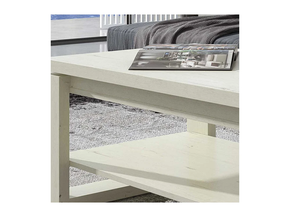 Couchtisch in Creme Weiß hochklappbarer Tischplatte