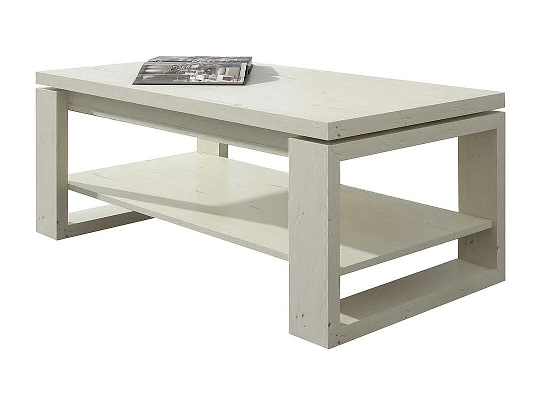 Couchtisch in Creme Weiß hochklappbarer Tischplatte