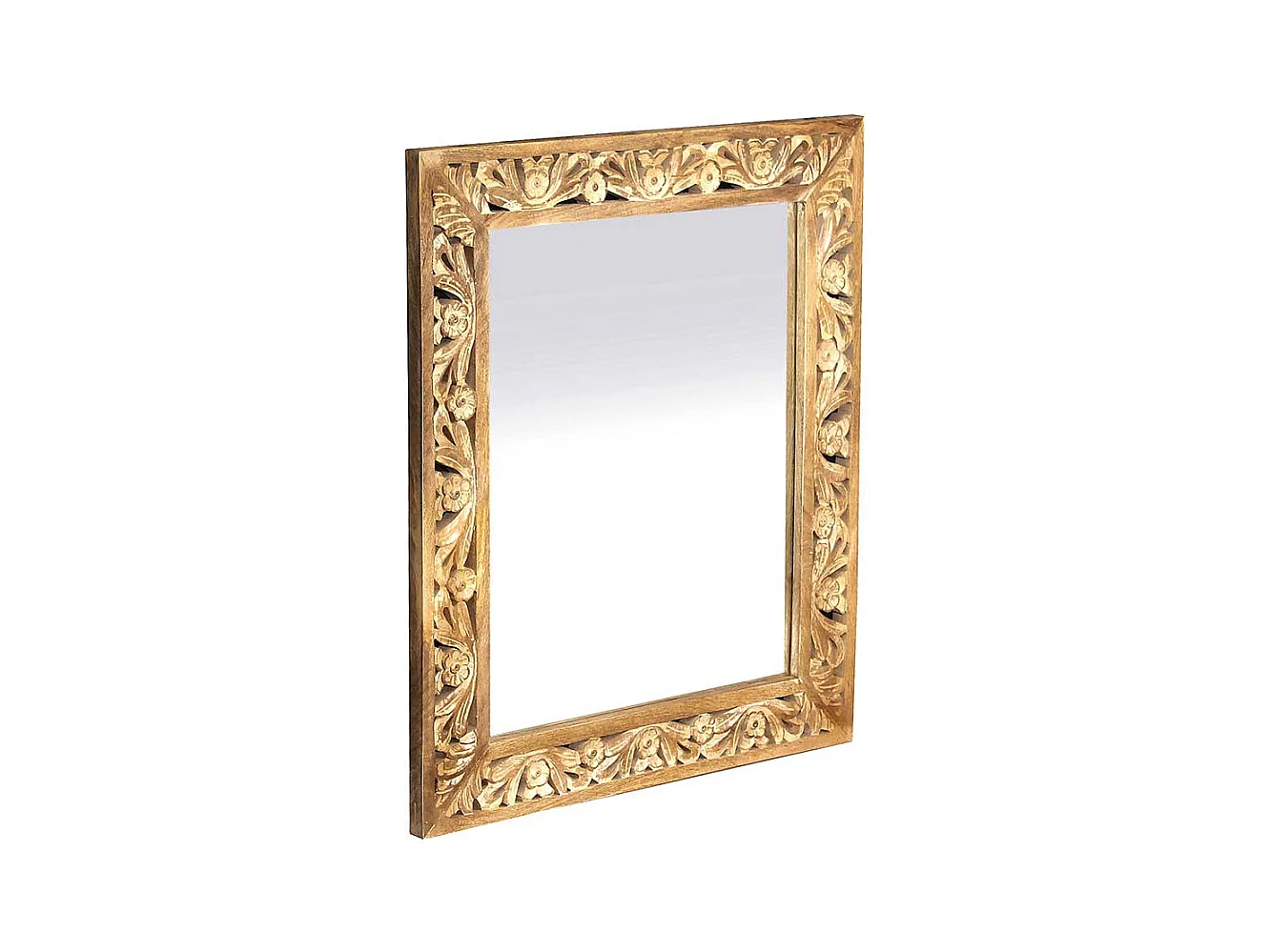 Designer Wandspiegel mit Holzrahmen Vintage Look