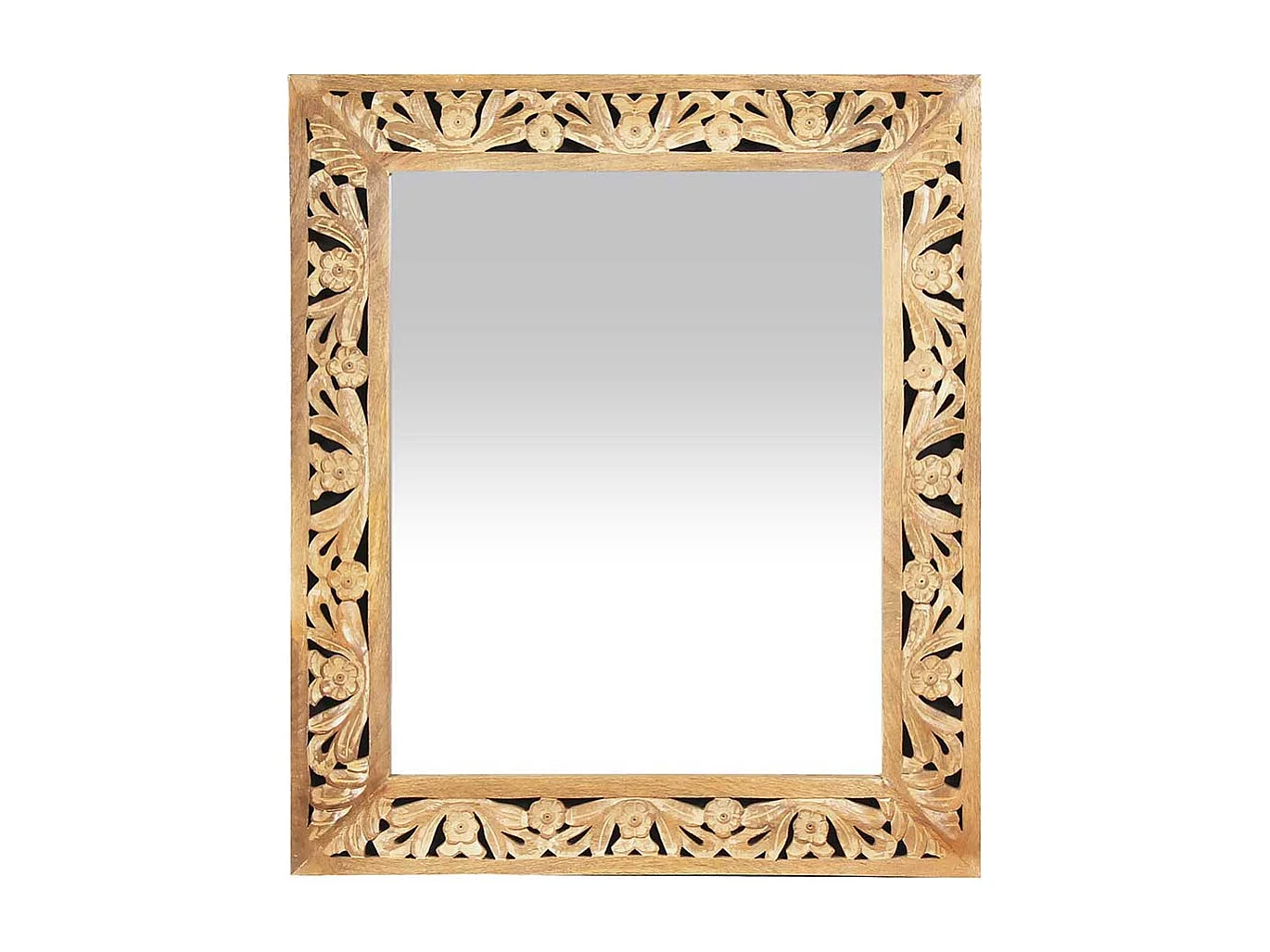 Designer Wandspiegel mit Holzrahmen Vintage Look