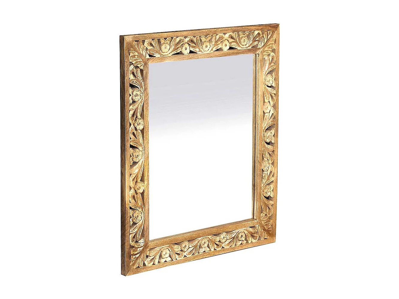 Designer Wandspiegel mit Holzrahmen Vintage Look