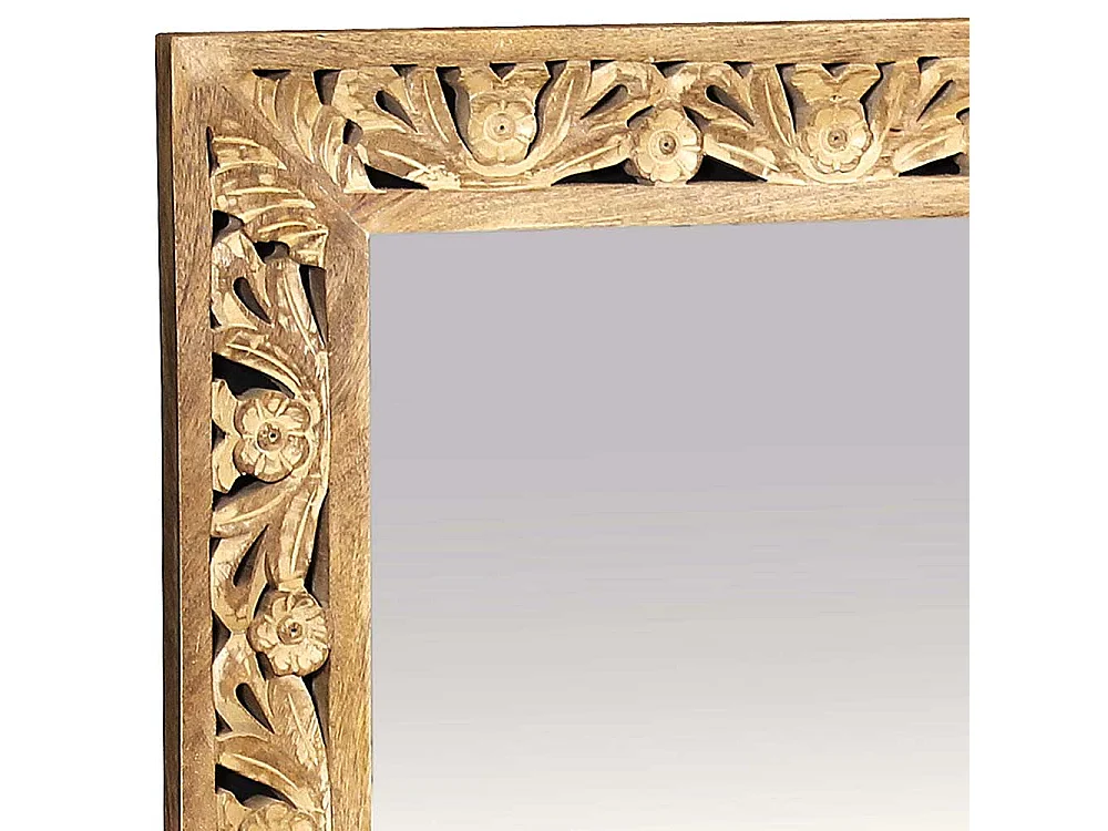 Designer Wandspiegel mit Holzrahmen Vintage Look