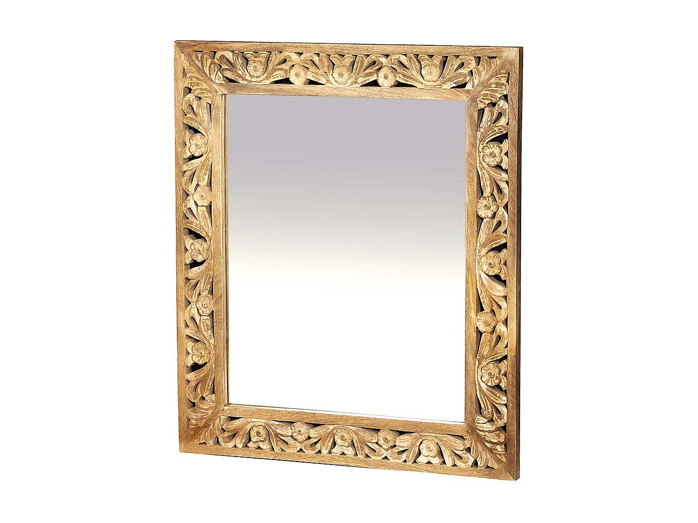 Designer Wandspiegel mit Holzrahmen Vintage Look